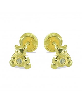 PENDIENTES OSITOS CON CIRCONITA.6MM.