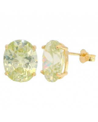 PENDIENTES OVAL 10x8MM COLOR  CITRINO PRESION