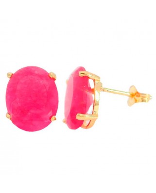 PENDIENTES OVAL 10x8MM COLOR  RUBI PRESION