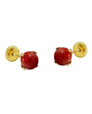 PENDIENTES PATILLA COLOR CORAL 3MM. TORNILLO