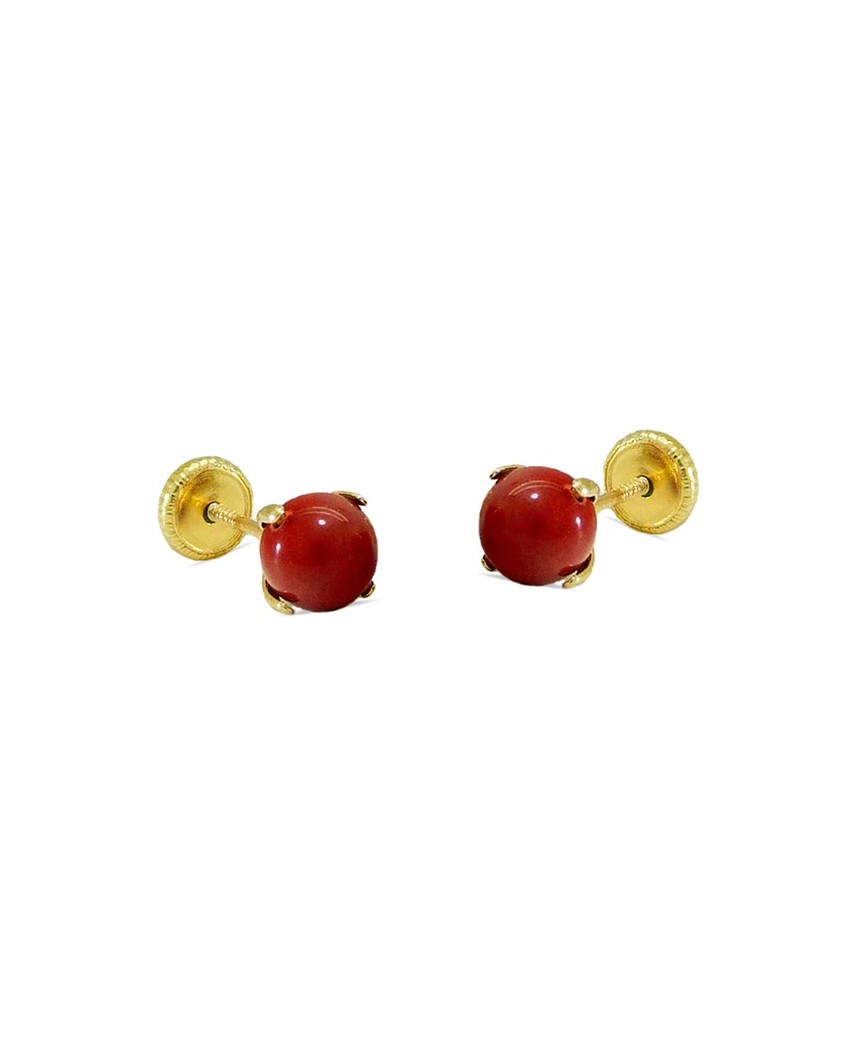 PENDIENTES PATILLA COLOR CORAL 3MM. TORNILLO