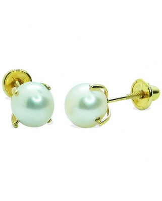 PENDIENTES PATILLA PERLA DE  5MM. TORNILLO