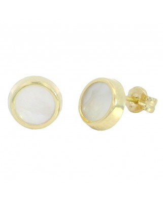 PENDIENTES REDONDOS NACAR 6MM PRESION