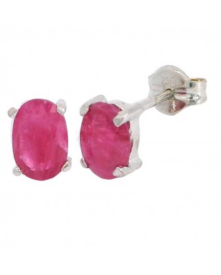 PENDIENTES RUBI OVAL 6x4MM 0.95 CT TW  PRESION