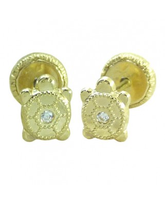 PENDIENTES TORTUGA PIEDRAS 5MM TORNILLO OA
