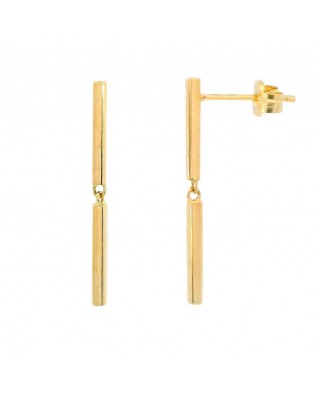 PENDIENTES TUBO CUADRADO 1.5MM 2 TRAMOS 2.2CM LARGO.