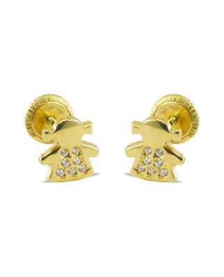 PENDIENTESSILUETA NIÑA MICRO ENGASTE.TORNILLO