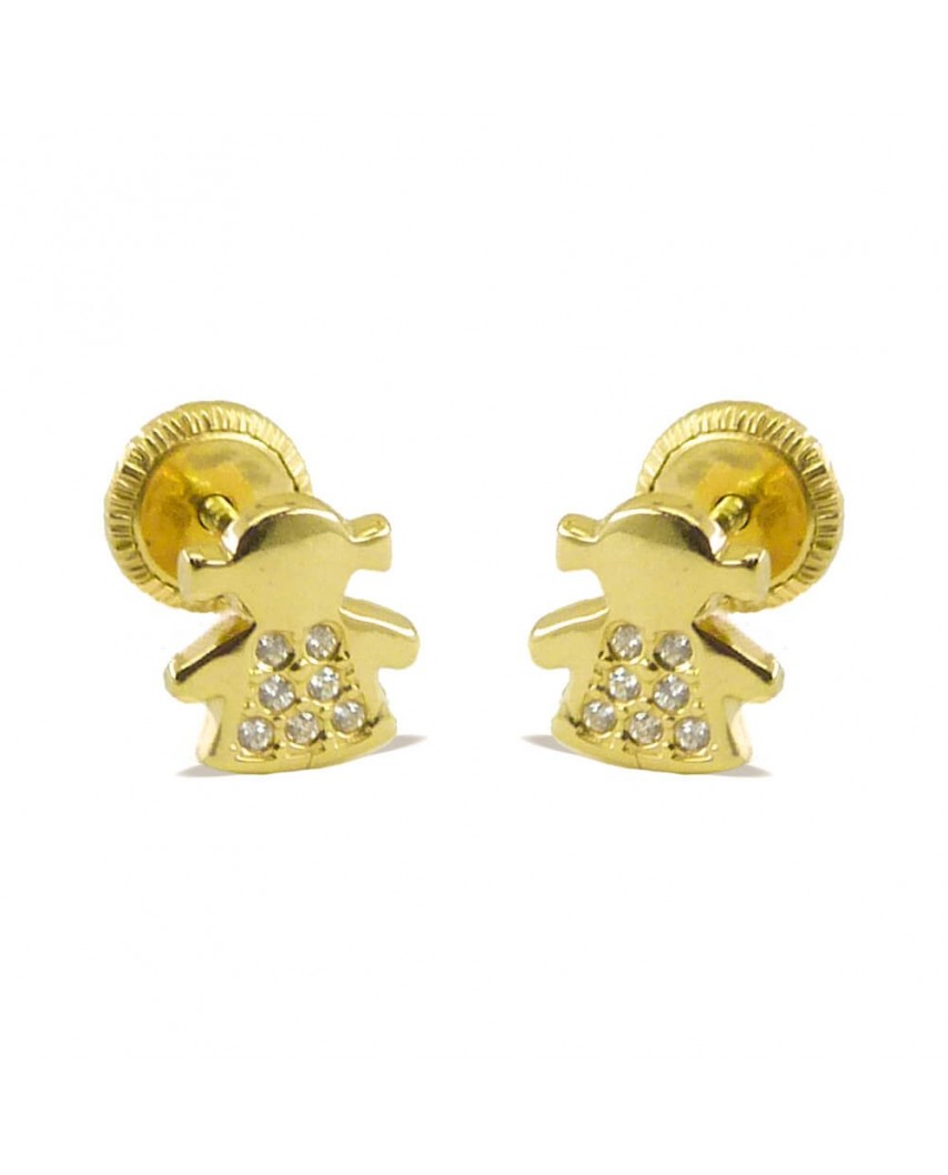 PENDIENTESSILUETA NIÑA MICRO ENGASTE.TORNILLO