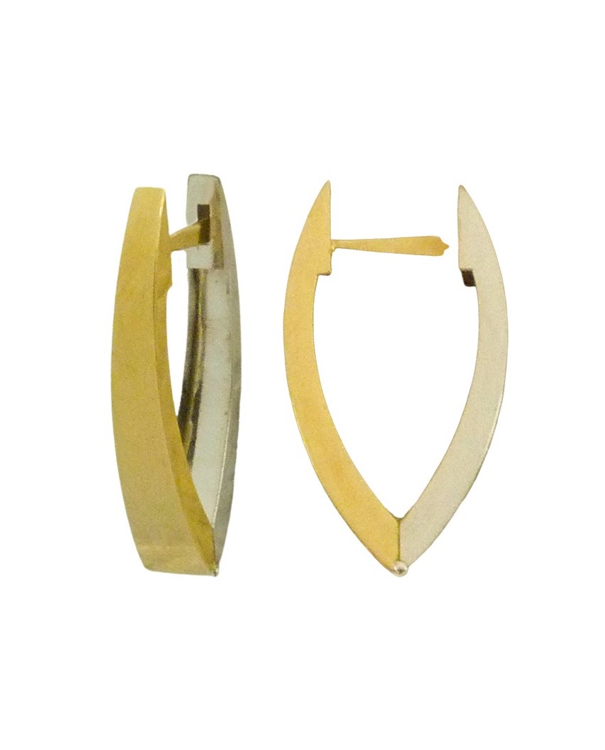 PENDIENTOS MEDIO ARO 21MM BICOLOR CATALAN