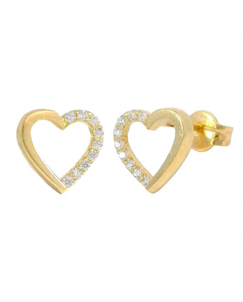 PENIENTES CORAZON CON CIRCONITAS 8MM FUNDIDO PRESION