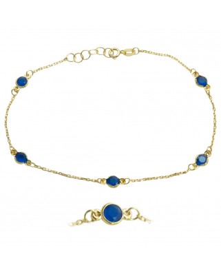 PULSERA 5 BOCEL 4MM CUARZO AZUL 19CM