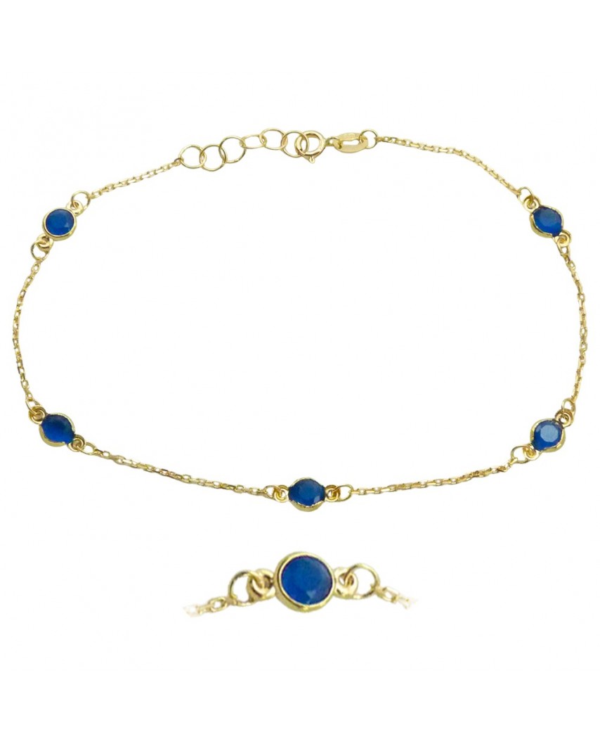 PULSERA 5 BOCEL 4MM CUARZO AZUL 19CM