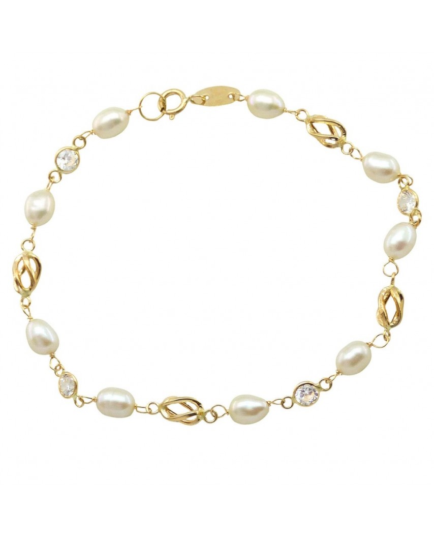 PULSERA COMUNION JAULA PERLA CIRCONITA S/CHAPA