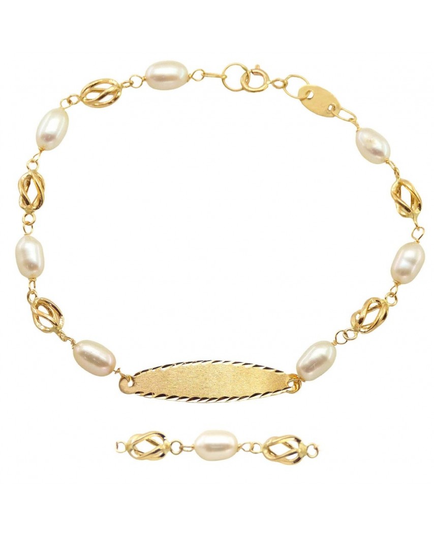 PULSERA COMUNION JAULA PERLA JAULA C/CHAPA