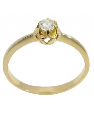 SOLITARIO BRILLANTE  3.00MM VS-H 0.11 CT ORO AMARILLO