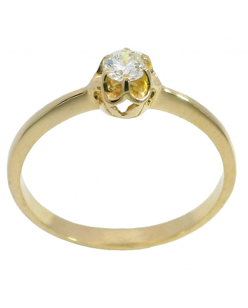 SOLITARIO BRILLANTE  3.00MM VS-H 0.11 CT ORO AMARILLO