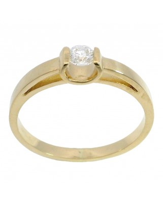 SOLITARIO BRILLANTE  3.5 MM VS-H 0.17 CT ORO AMARILLO