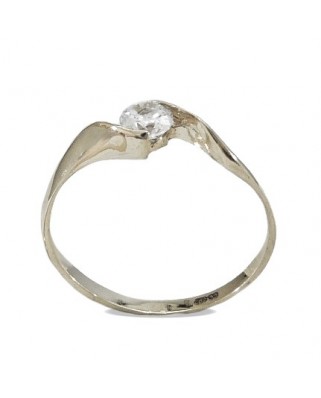 SOLITARIO ORO BLANCO CON CIRCONITA.