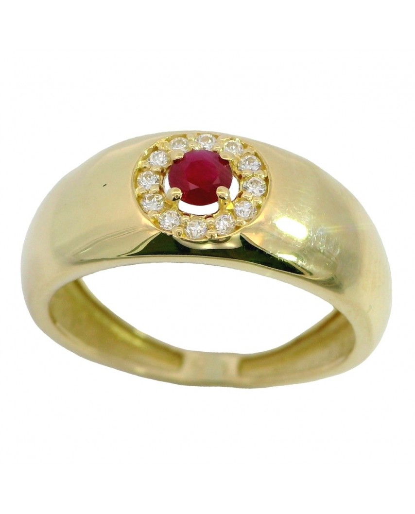 SORTIJA  PIEDRA RUBI 3MM