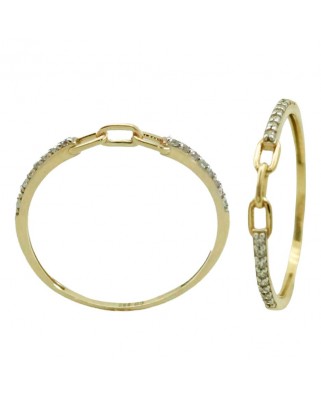 SORTIJA 3 ESLABONES Y CIRCONITAS.1MM GROSOR.