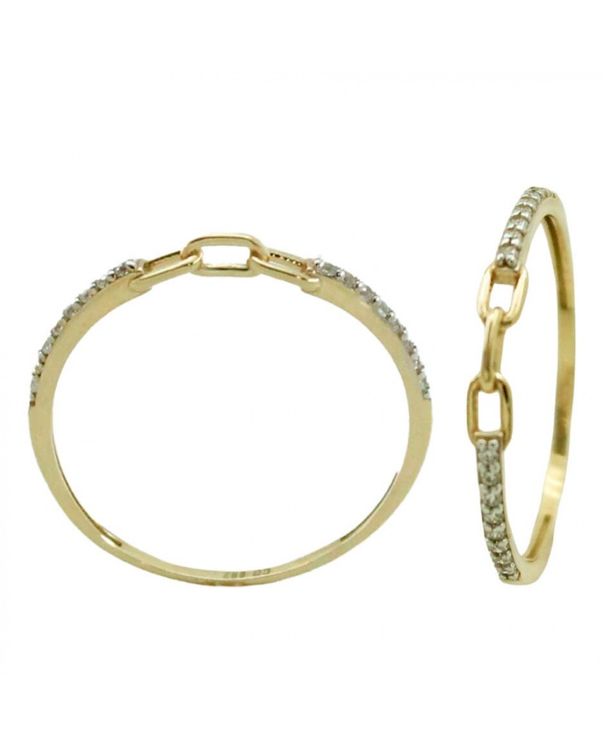 SORTIJA 3 ESLABONES Y CIRCONITAS.1MM GROSOR.