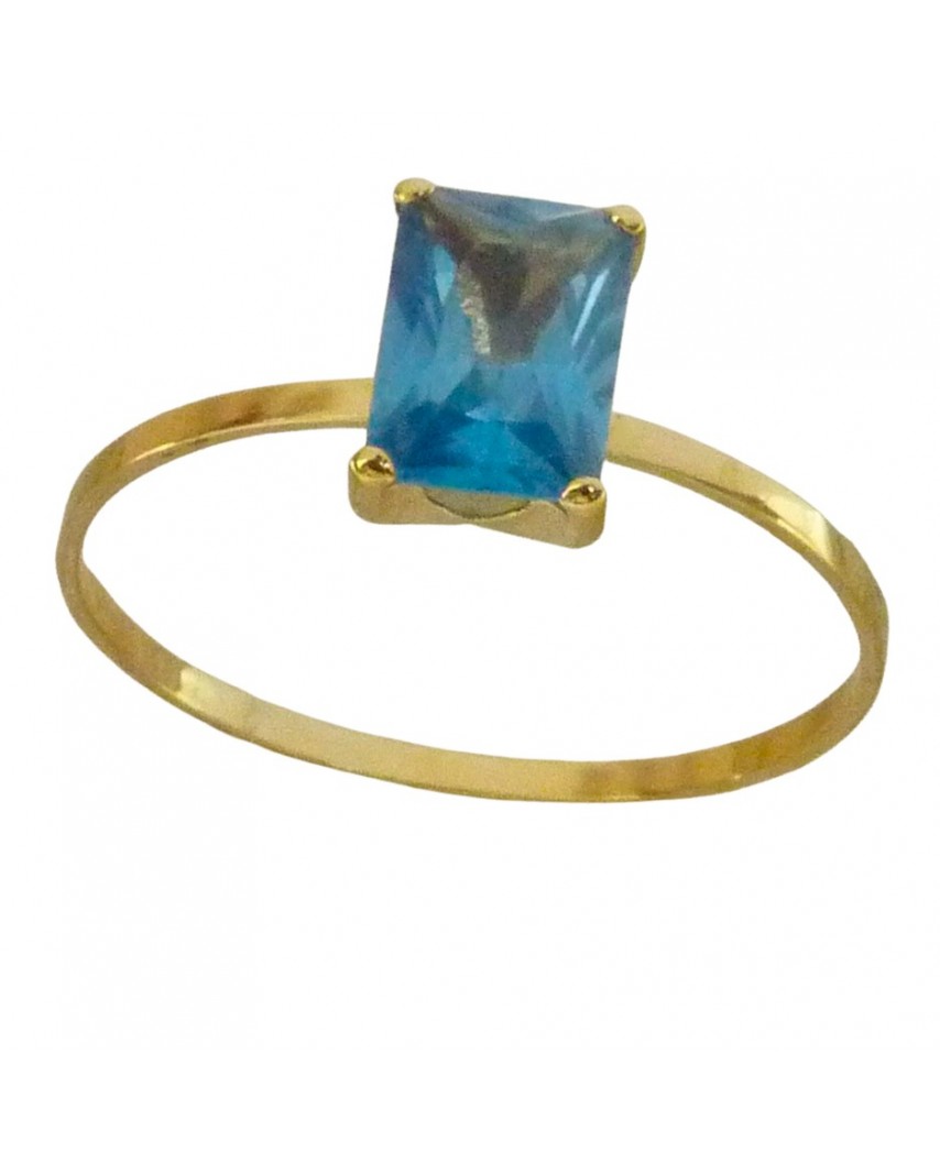 SORTIJA BAGUETTE 7x5MM COLOR  AGUAMARINA