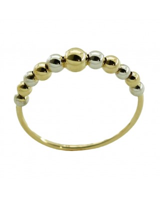 SORTIJA BOLAS BICOLOR.