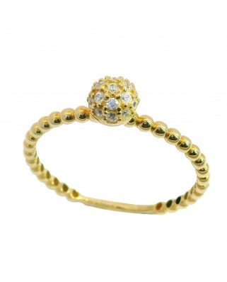 SORTIJA BOLAS Y CUAJO DE CIRCONITAS.