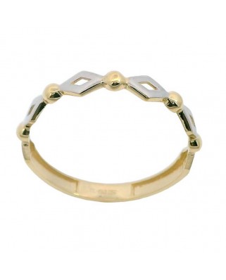 SORTIJA CADENA ESLABONES OVAL-BOLA BICOLOR