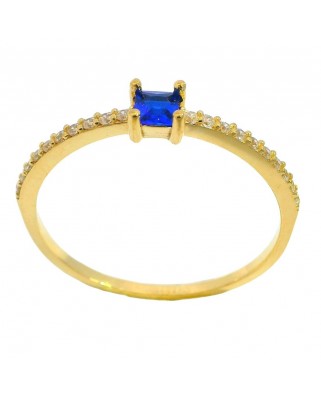 SORTIJA CIRCONITA AZUL DE 3x3MM Y CIRCONITAS BLANCAS