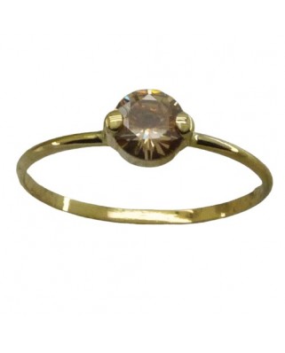 SORTIJA CIRCONITA REDONDA CHAMPAGNE 5MM PRESION