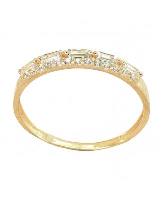 SORTIJA CIRCONITAS BAGUETTE Y REDONDAS.3MM DE ANCHO.