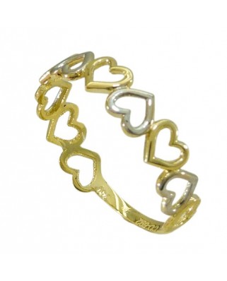 SORTIJA CORAZON CALADA BICOLOR FUNDIDA