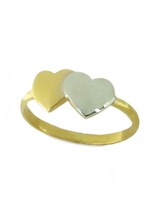 SORTIJA CORAZONES BICOLOR