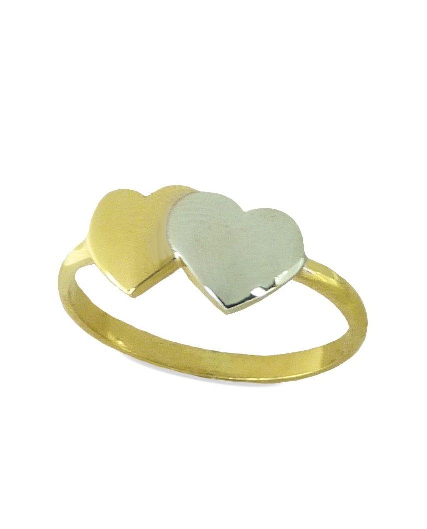 SORTIJA CORAZONES BICOLOR