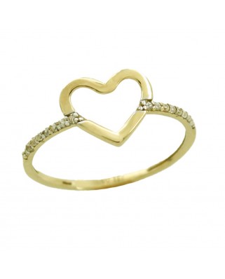 SORTIJA CORAZÓN CALADO Y CIRCONITAS.