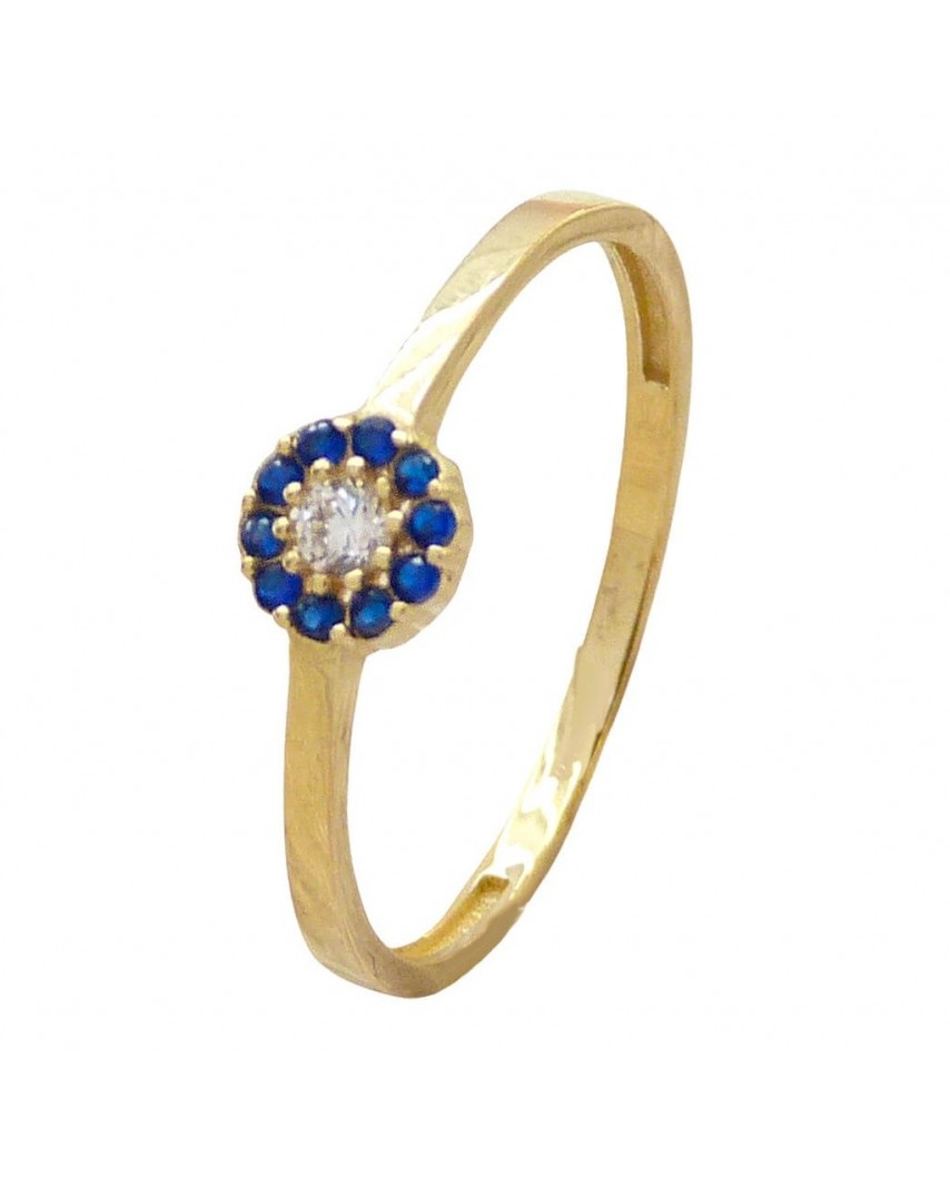 SORTIJA CUAJO CIRCONITAS AZULES Y BLANCAS