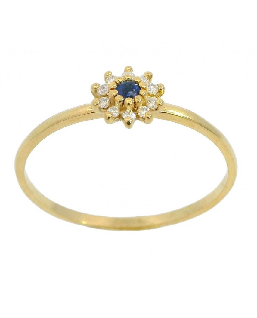 SORTIJA CUAJO ZAFIRO 2MM 10 BRILLANTES 1MM H-SI 0.06 CT