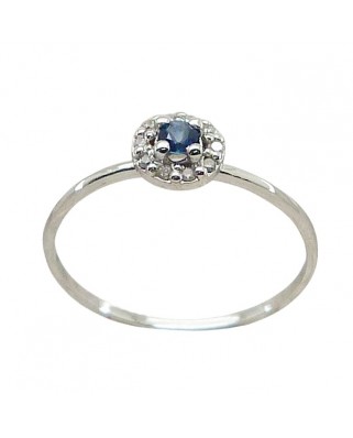 SORTIJA CUAJO,ZAFIRO 2.5MM 10 BRILLANTES 1MM H-SI 0.07 CT