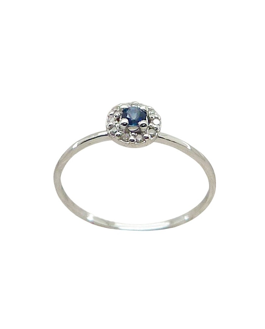 SORTIJA CUAJO,ZAFIRO 2.5MM 10 BRILLANTES 1MM H-SI 0.07 CT