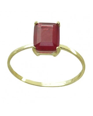 SORTIJA CUARZO COLOR RUBÍ DE 8X6MM.