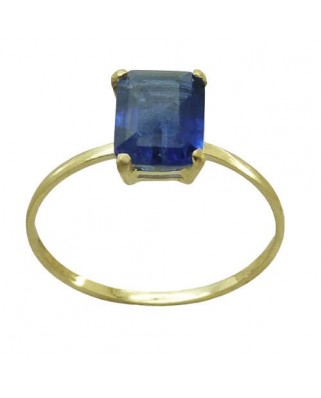 SORTIJA CUARZO COLOR ZAFIRO 8x6MM.