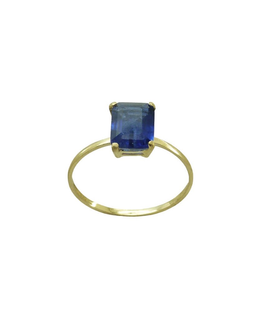 SORTIJA CUARZO COLOR ZAFIRO 8x6MM.