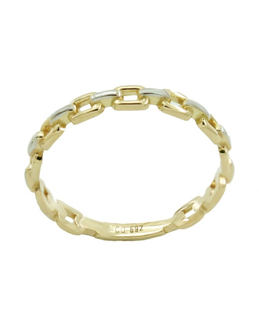 SORTIJA ESLABONES BICOLOR.