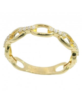 SORTIJA ESLABONES CON CIRCONITAS.