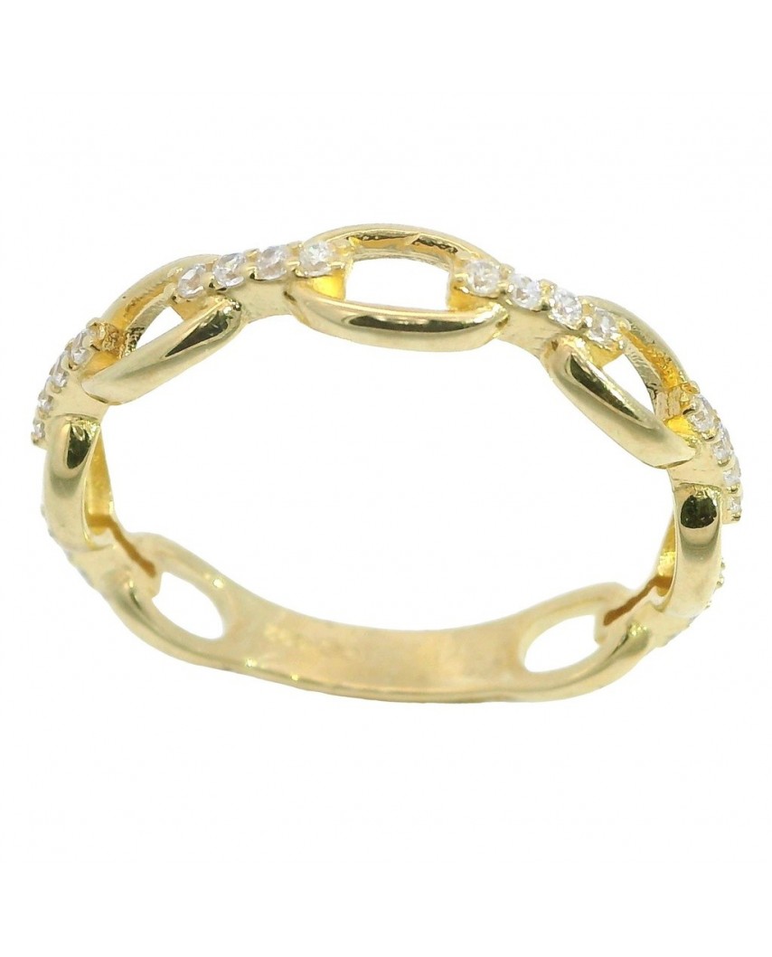 SORTIJA ESLABONES CON CIRCONITAS.