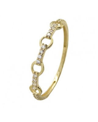 SORTIJA ESLABONES CON CIRCONITAS.3MM GROSOR.