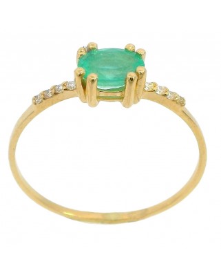 SORTIJA ESMERALDA OVAL 6x4  8 BRILLANTES 1MM H-SI 0.05 CT TW