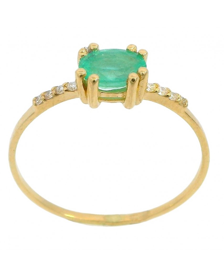 SORTIJA ESMERALDA OVAL 6x4  8 BRILLANTES 1MM H-SI 0.05 CT TW