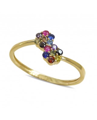 SORTIJA FORMA PIEDRAS FUNDIDA